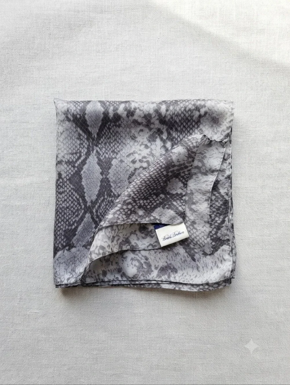​✨ Brooks Brothers 100% Silk Python Snake Skin Scarf ✨